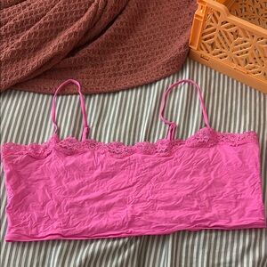 SKIMS Vibrant Pink Lace Camisole